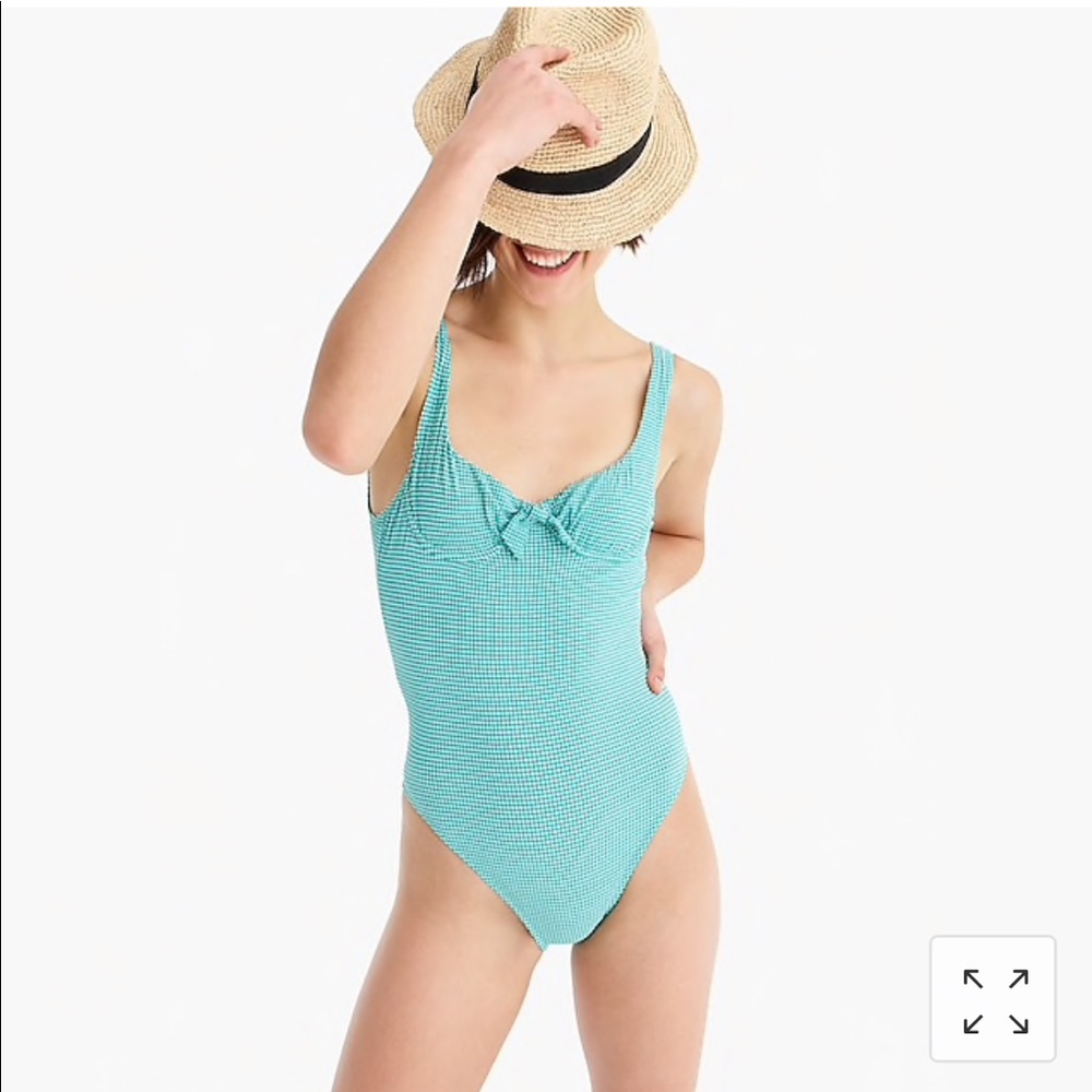 NWT J Crew Tiny Gingham One-Piece Swimsuit